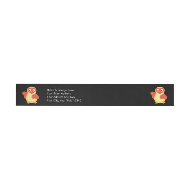 Baby Chicken - Cute Cartoon with Custom Text Wraparound Address Label (Individual)