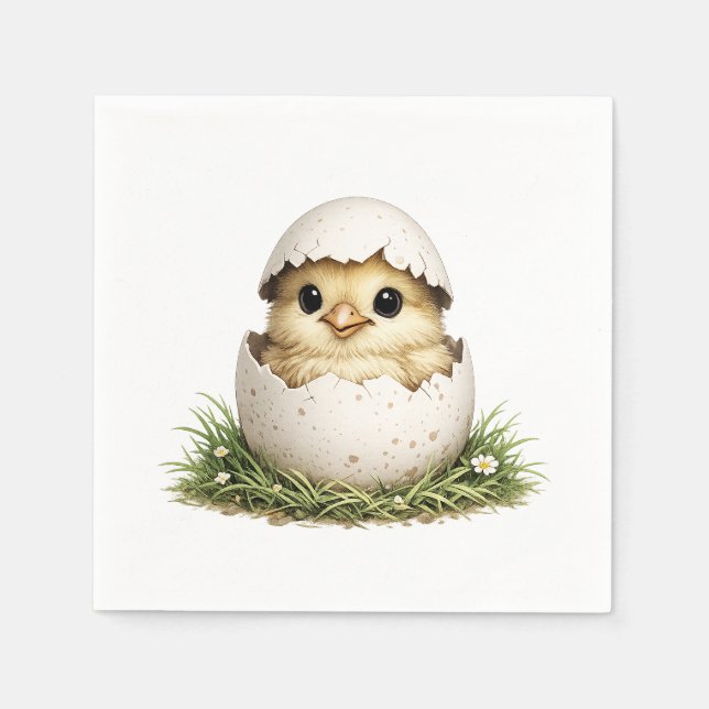 Baby chicken in egg shell napkin (Front)