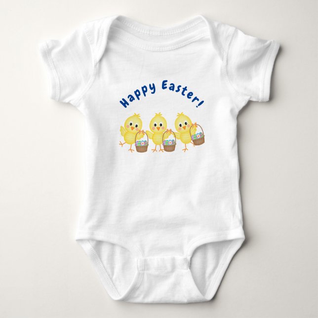 Baby Chicks And Easter Baskets Bodysuit (Front)