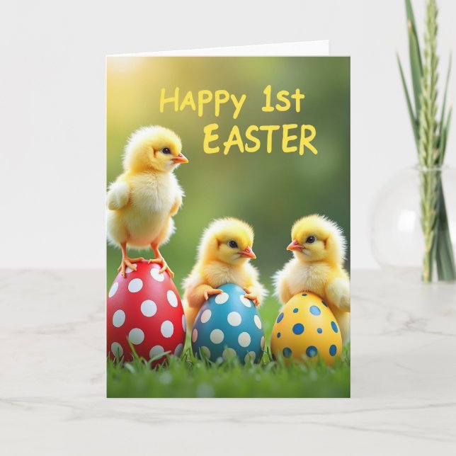 Baby Chicks Easter Greetings Card (Front)
