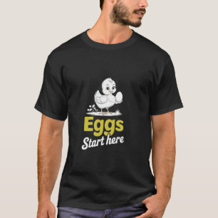 Baby Chicks in Backyards Coops Gardens Eggs Farm R T-Shirt