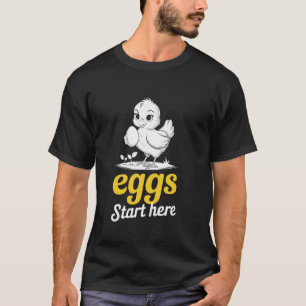 Baby Chicks in Backyards Coops Gardens Eggs Farm R T-Shirt