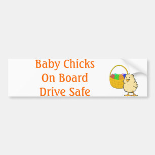 Baby Chicks on Board Easter chicken Bumper Sticker