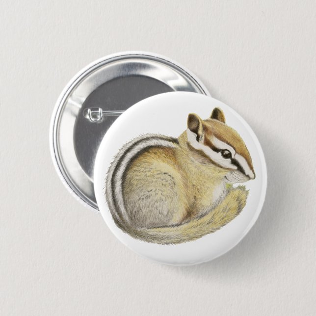 Baby Chipmunk 2 Inch Round Button (Front & Back)