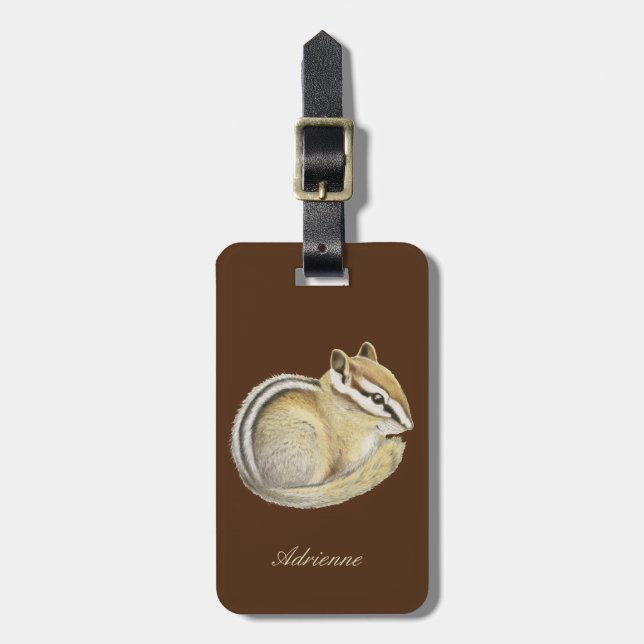 Baby Chipmunk Luggage Tag (Front Vertical)