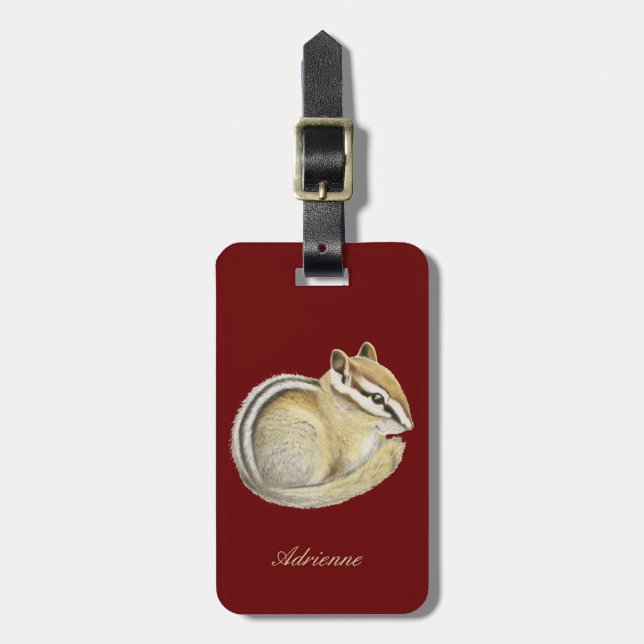 Baby Chipmunk Luggage Tag (Front Vertical)