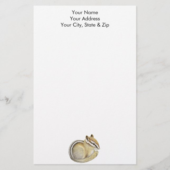 Baby Chipmunk Stationery (Front)