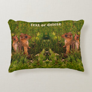 Baby Chipmunks Animal Art Personalized Accent Pillow