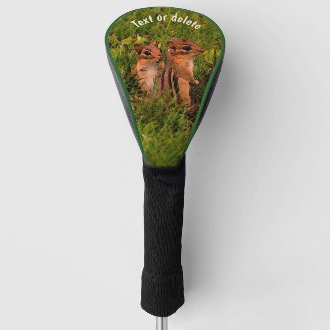 Baby Chipmunks Animal Art Personalized Golf Head Cover (Front)