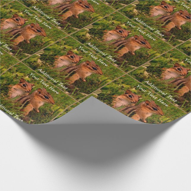 Baby Chipmunks Animal Art Personalized Wrapping Paper (Corner)