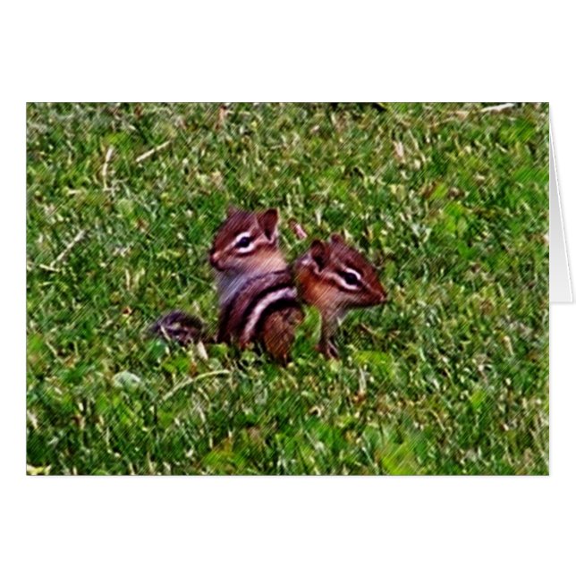 Baby Chipmunks First Day Animal Card (Front Horizontal)