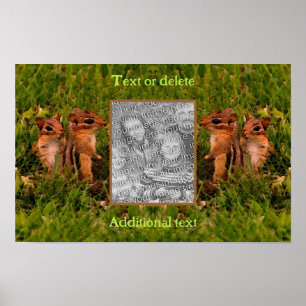 Baby Chipmunks Frame Create Your Own Photo Poster