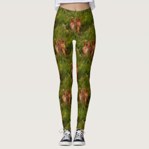 Baby Chipmunks Nature Art Pattern Leggings