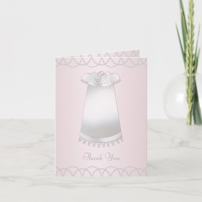 Baby Christening Merci Cartes (Devant)