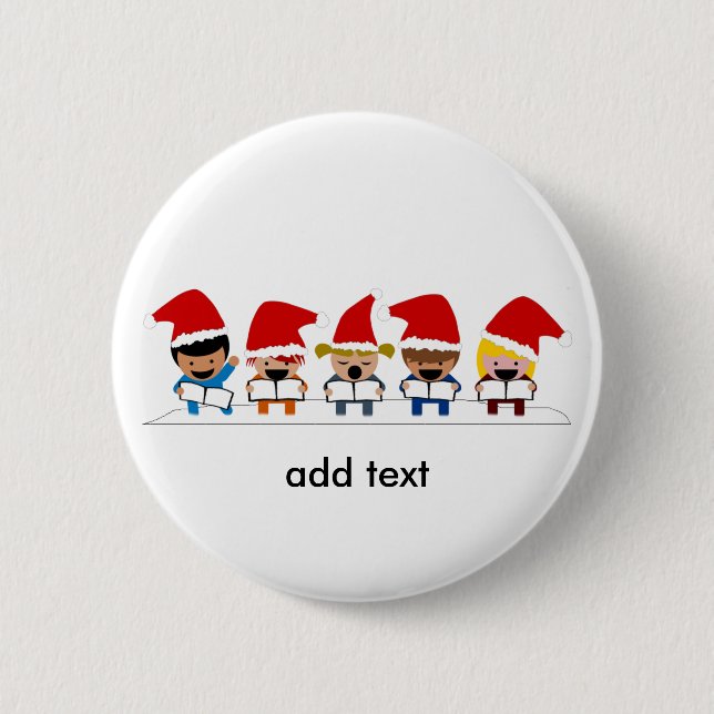 Baby Christmas Carolers 2 Inch Round Button (Front)