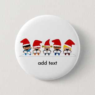 Baby Christmas Carolers 2 Inch Round Button