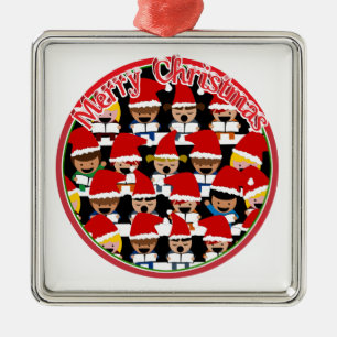 Baby Christmas Choir  - Merry Christmas Metal Ornament