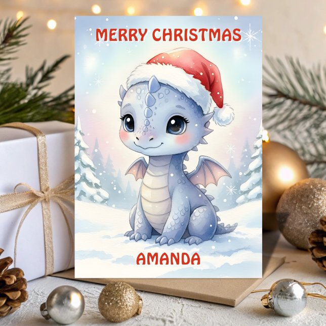Baby Christmas Dragon Kids Card (Creator Uploaded)