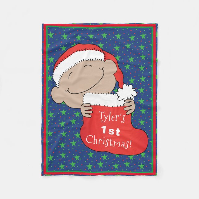 Baby Christmas/Red Fleece Blanket (Front)