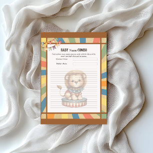 Baby Circus_  Baby Name Combo Shower game Letterhead