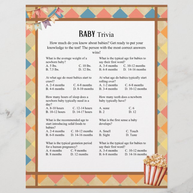 Baby Circus_  Baby Trivia game Letterhead (Front)