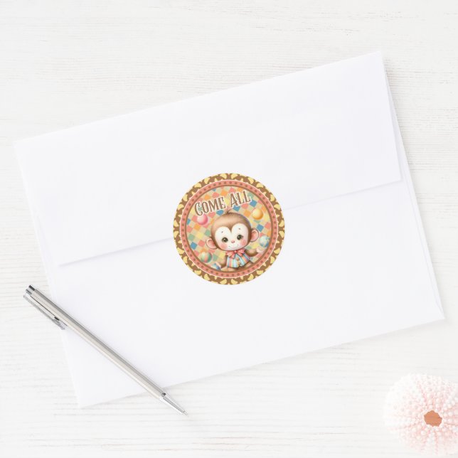 Baby Circus Classic Round Sticker (Envelope)