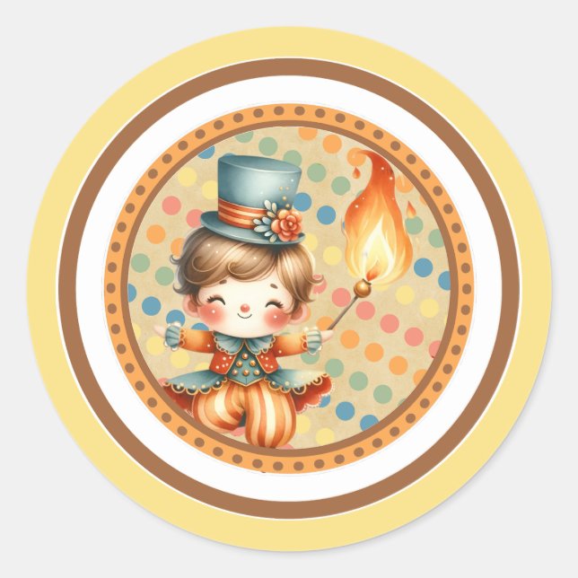 Baby Circus Classic Round Sticker (Front)