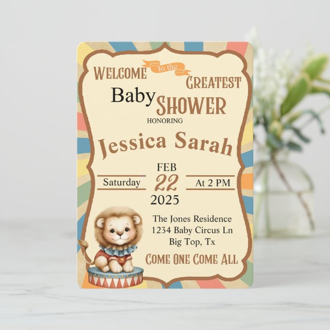 Baby Circus Invitation (Standing Front)