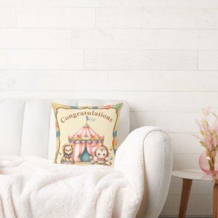 Baby Circus Throw Pillow