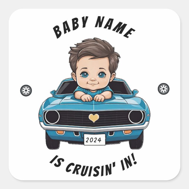 Baby Classic Race Car Theme Sticker (Front)