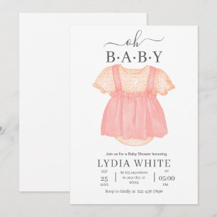 Baby Clothes Baby Shower Invite, Girl baby Shower Invitation