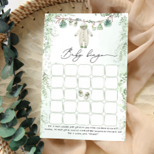 Baby Clothes Boho Sage Green Baby Bingo Game