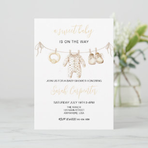 Baby Clothes Gender neutral Baby shower Invitation