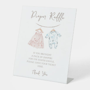 Baby Clothes Gender Reveal diaper raffle sign