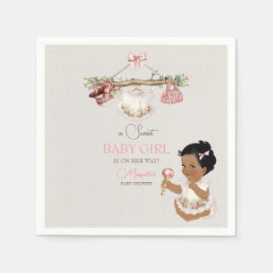 Baby Clothes Girl Baby Shower Ivory Pink Napkin
