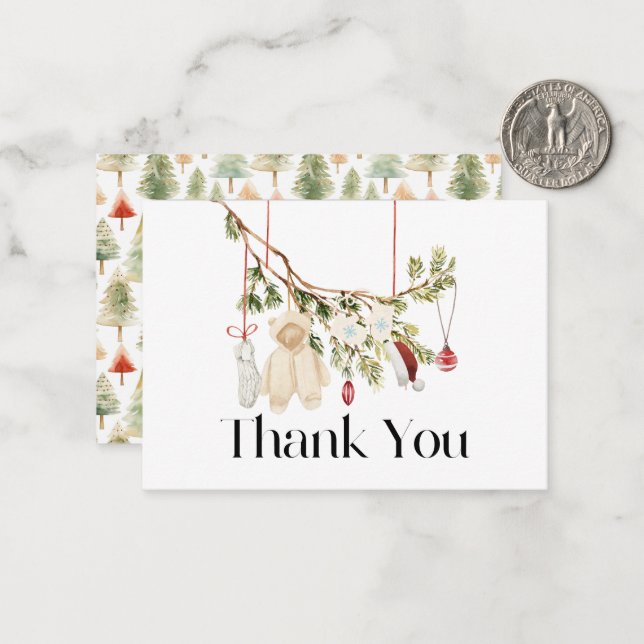 Baby Clothes Laundry Baby Shower Thank You Card (Front/Back In Situ)