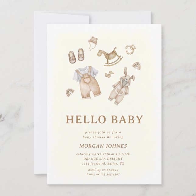 Baby Clothes Nursery baby shower invitation (Devant)