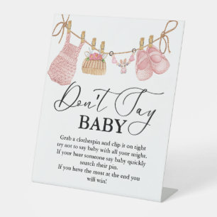Baby Clothesline don't say baby' party sign