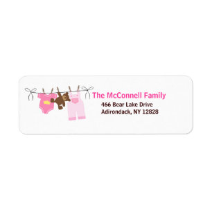 BABY CLOTHESLINE (GIRL) ADDRESS LABELS