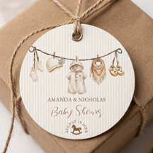 Baby Clothesline Neutral Baby Shower Thank You