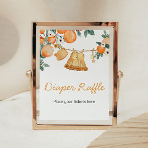 Baby Clothesline Orange Fruit Diaper Raffle Poster
