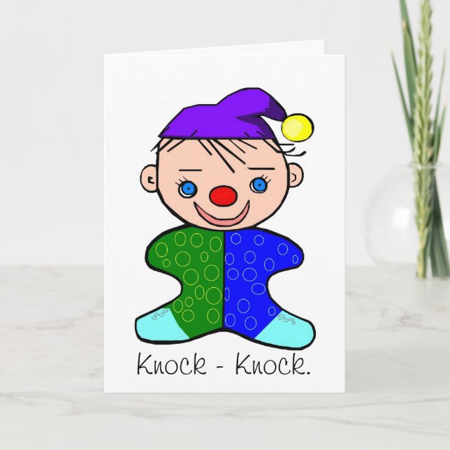 Baby Clown Knock - Knock Joke Greeting Card (Front)