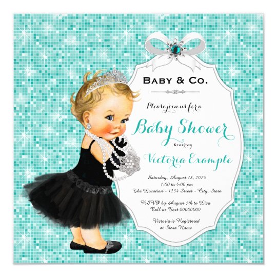Baby & Co Black Teal Blue Baby Shower Card