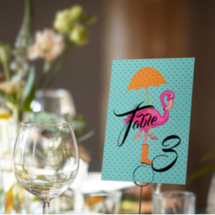 BABY & CO Lets Flamingo Shower Party Table Number