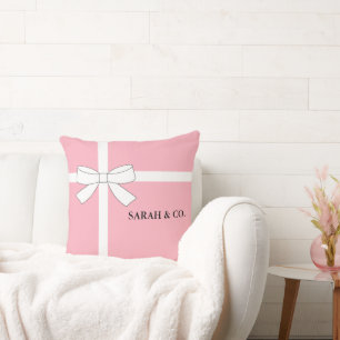 BABY & CO Pink and White Baby Throw Pillow