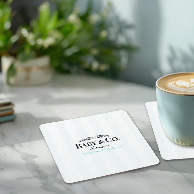 Baby & Co Sip and See  Square Paper Coaster (Creator Uploaded)