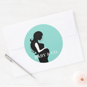 BABY & CO. Teal Blue Tiffany Party Shower Stickers