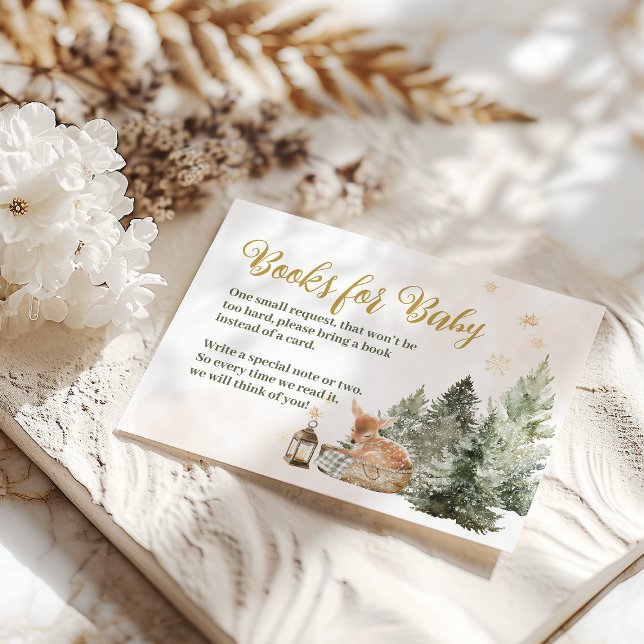 Baby Cold Outside Rustic Deer Winter Baby Shower Enclosure Card (Creator Uploaded)