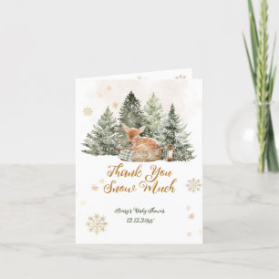 Baby Cold Outside Rustic Deer Winter Baby Shower Thank You Card