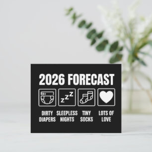 Baby Coming Soon 2026 Forecast Baby Shower Funny  Announcement Postcard